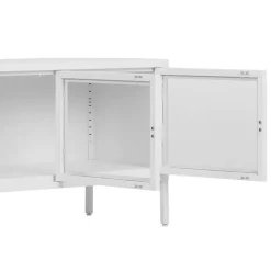 Stahl TV Lowboard mit drei Glastüren - Sancrez