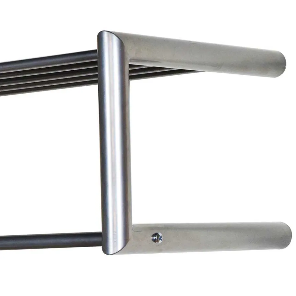 Stahl Wandgarderobe mit Stange & Ablage - Skyline