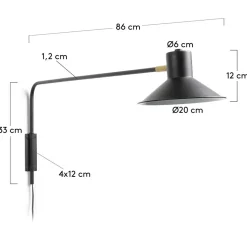 Stahl Wandleuchte 20x33x86 cm - Tabea