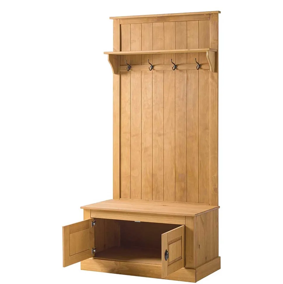 Standgarderobe aus Kiefer Massivholz - Kumico