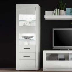 Standvitrine in Hochglanz Weiß Yulis 2-türig