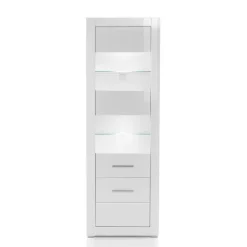 Standvitrine in Hochglanz Weiß Yulis 2-türig