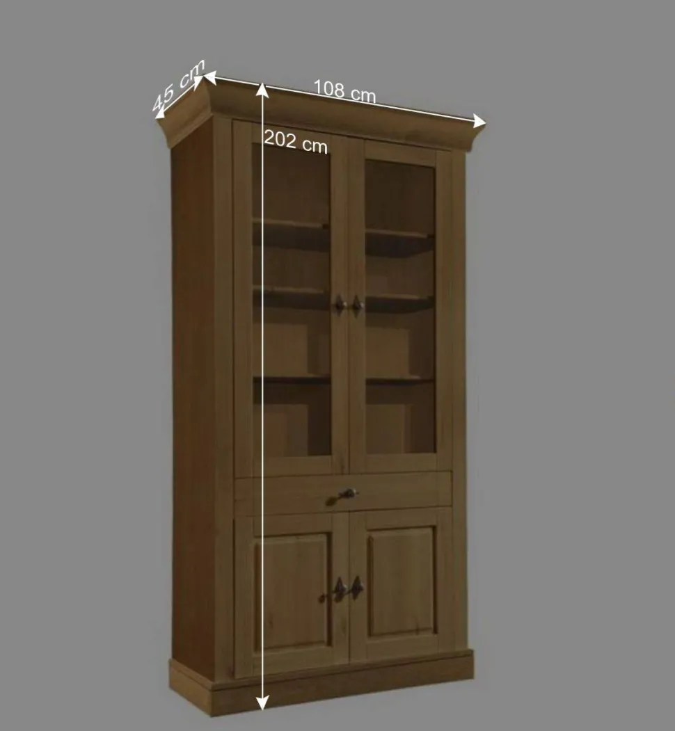 Standvitrine Piatra aus Kiefer teilmassiv