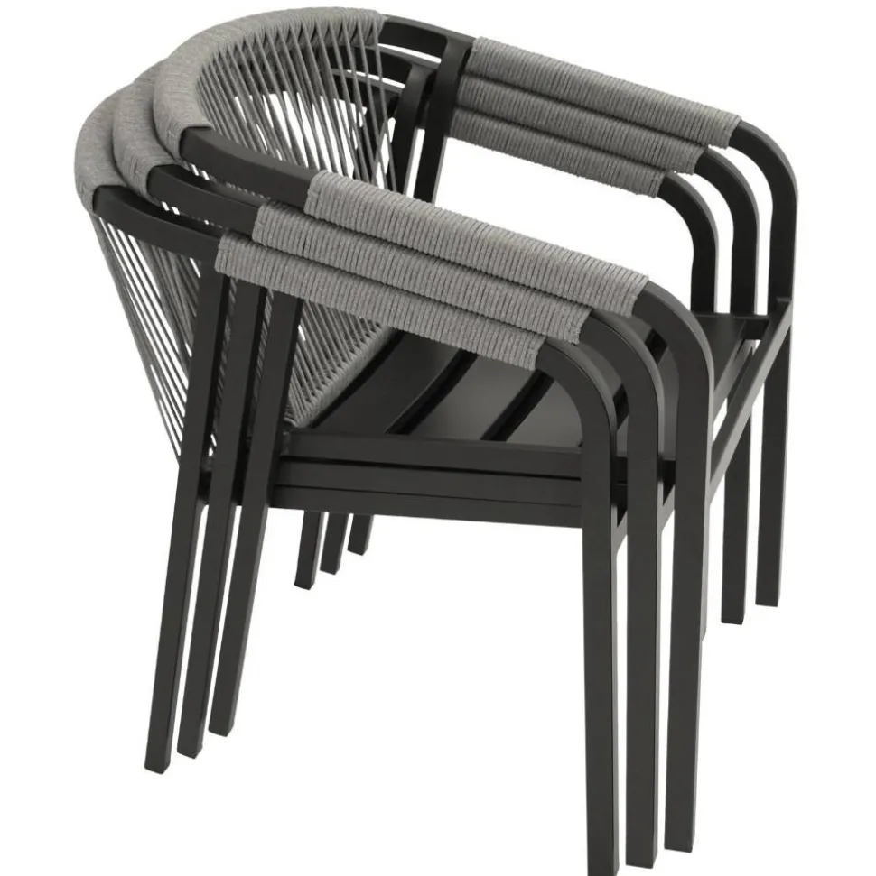 Stapelbare Gartensessel mit Polstern - Sempragos (4er Set)