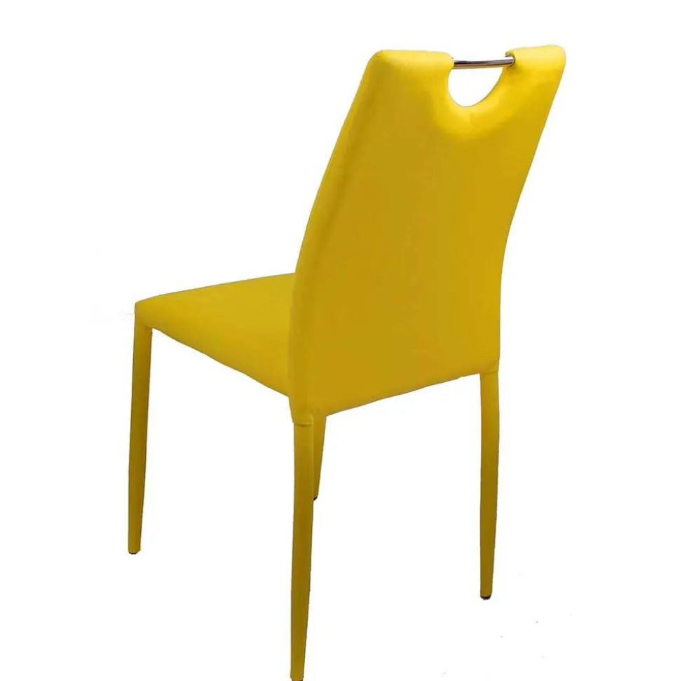 Stapelbare Polsterstühle in Gelb - Liguria (4er Set)