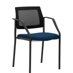 Stapelbarer Armlehnenstuhl in Schwarz & Dunkelblau - Calicantas