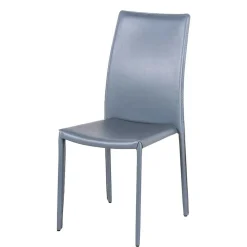 Stapelbarer Hochlehner in Grau Anca Kunstleder (4er Set)