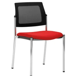 Stapelstuhl in Schwarz & Rot & Chrom - Oona