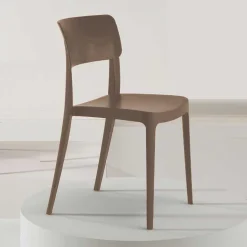 Stapelstuhl in Taupe Kunststoff - Persia (4er Set)