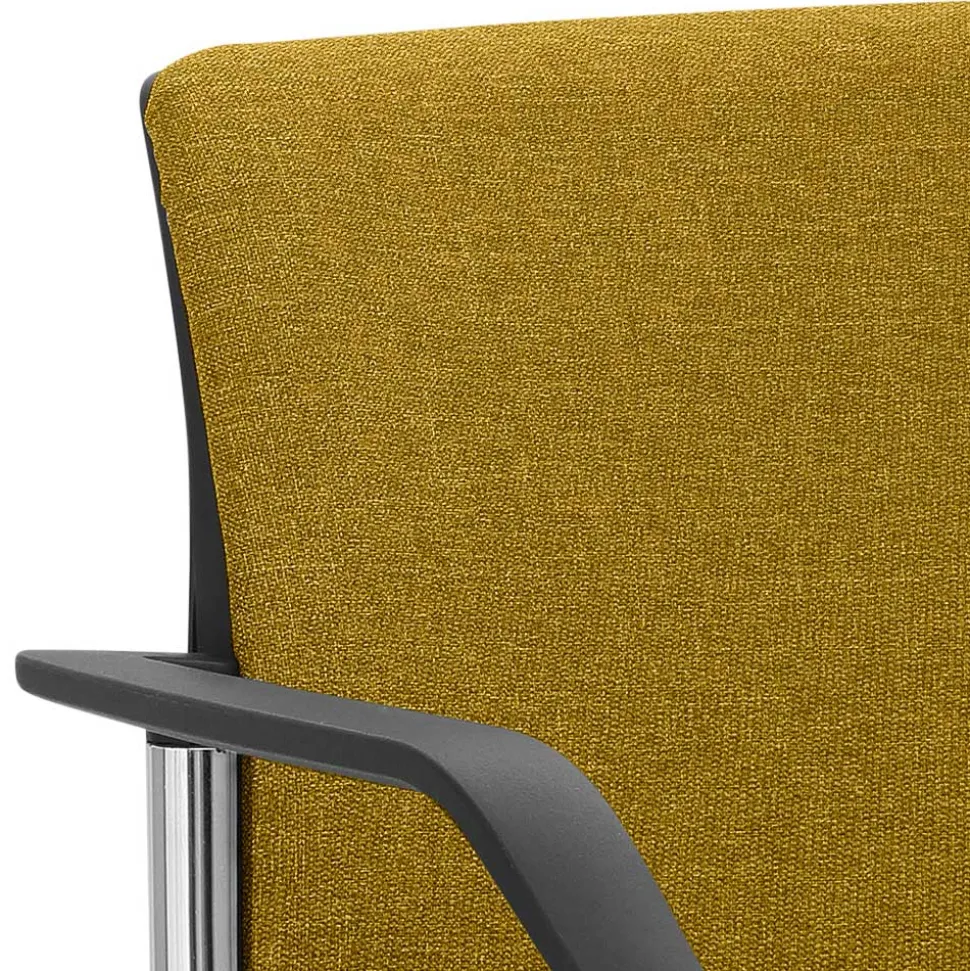 Stapelstuhl mit Armlehnen in Gelb Stoff - Eckomy