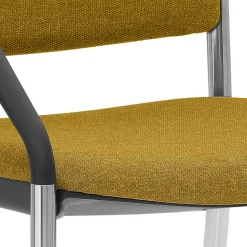 Stapelstuhl mit Armlehnen in Gelb Stoff - Eckomy