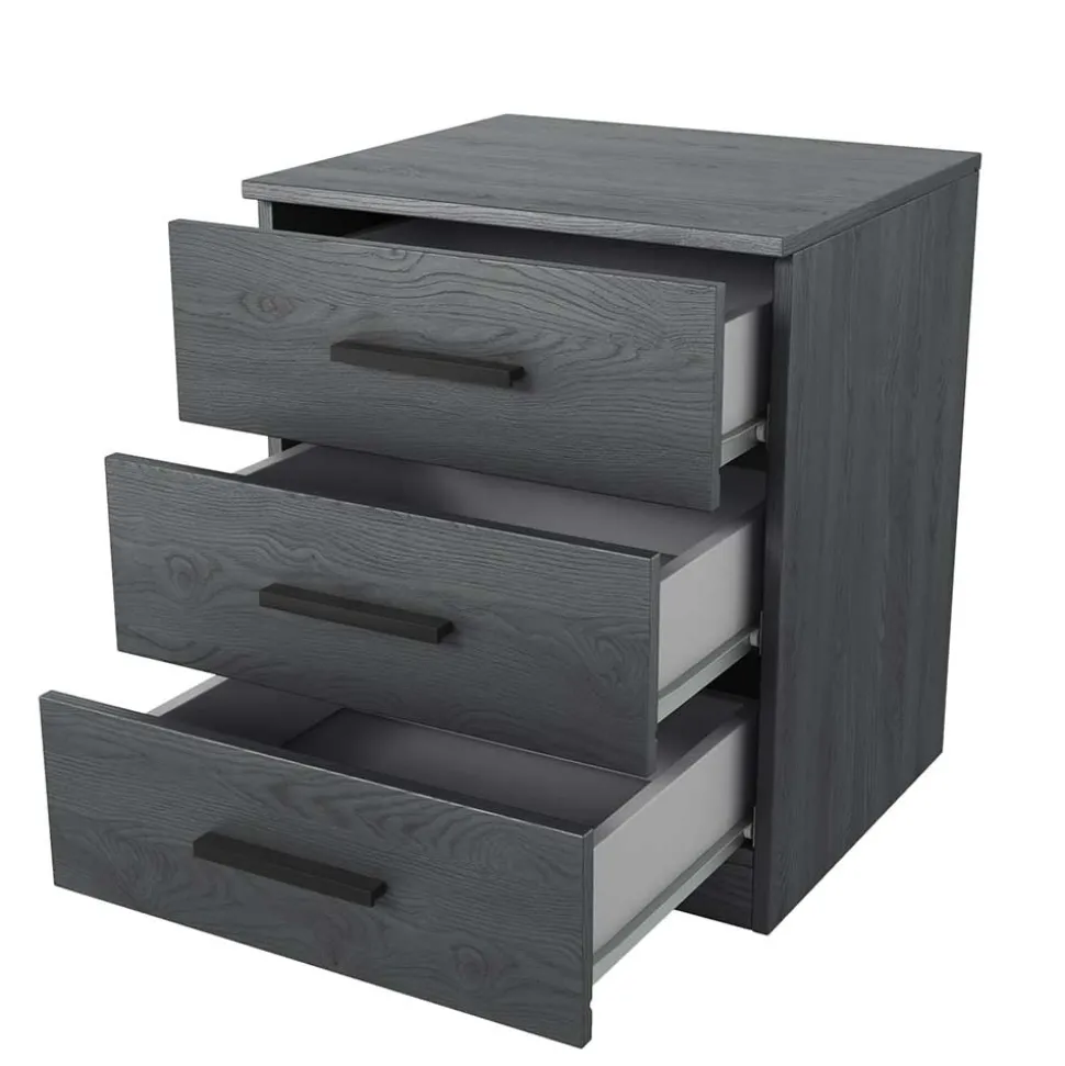 Stauraum Doppelbett in Eiche Grau - Carika