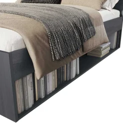 Stauraum Doppelbett in Eiche Grau - Carika