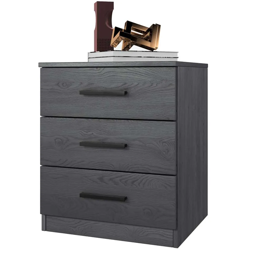 Stauraum Doppelbett in Eiche Grau - Carika