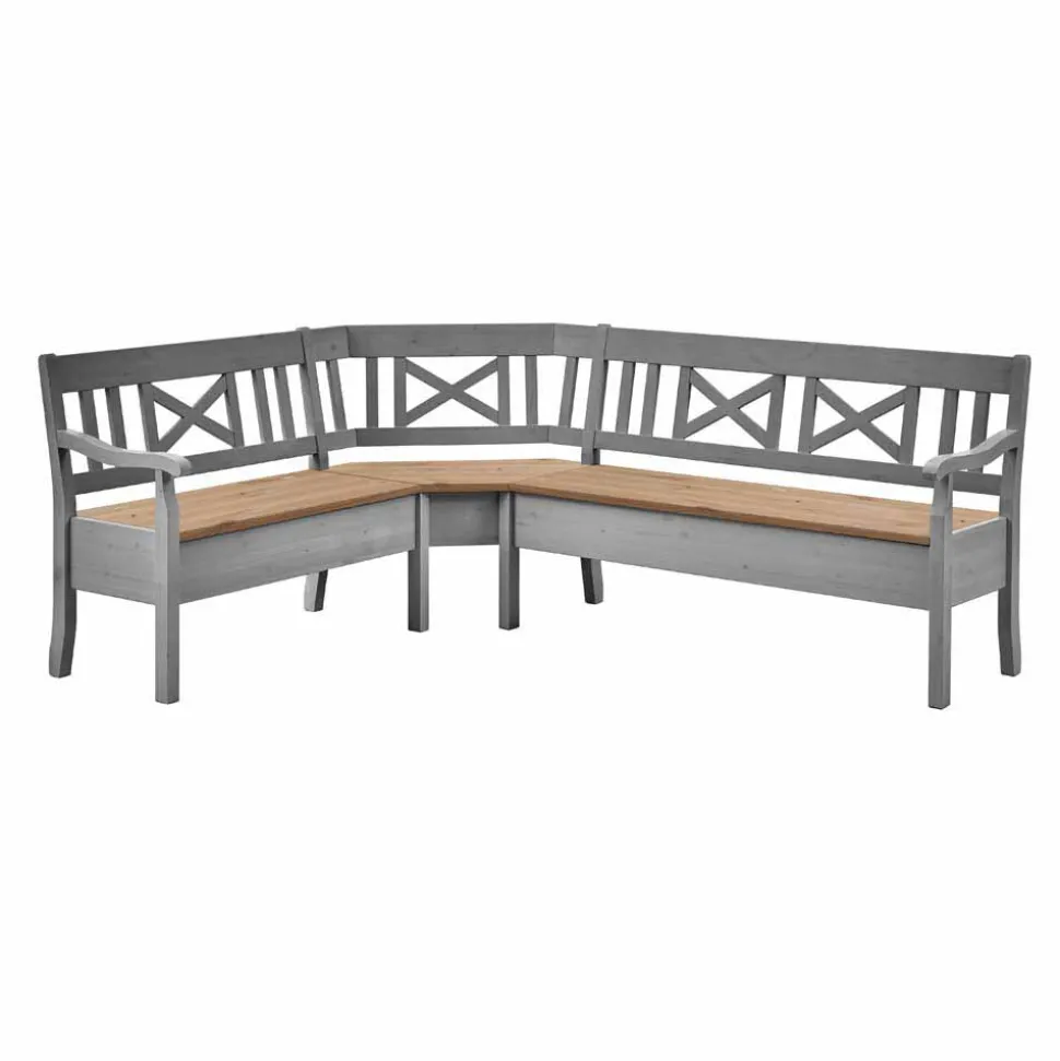 Stauraum Eckbank Jytte in Grau mit Braun