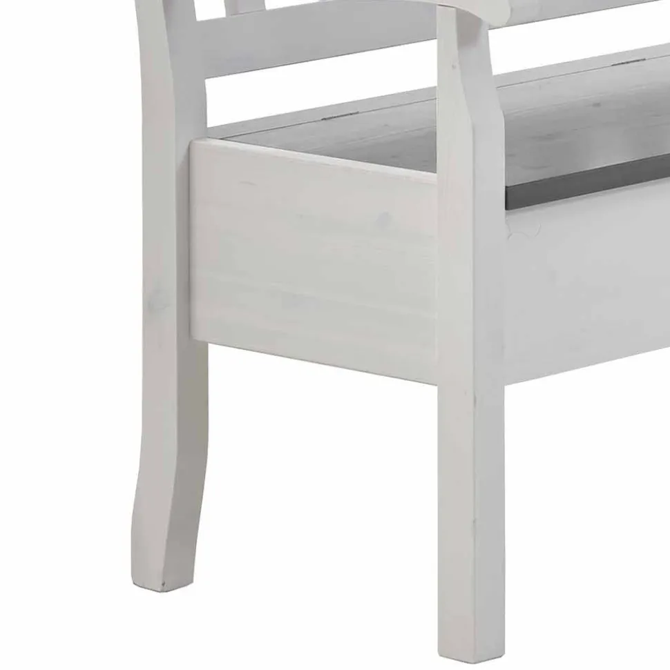 Stauraum Eckbank Yoan in Weiß mit Grau