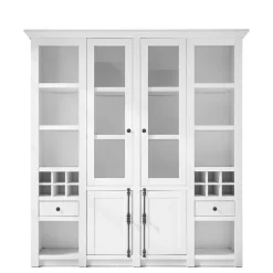 Stauraum Landhaus Vitrinenschrank in Weiß - Chelles