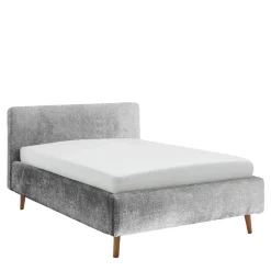 Stauraum Polsterbett aus Boucle in Grau - Tasso