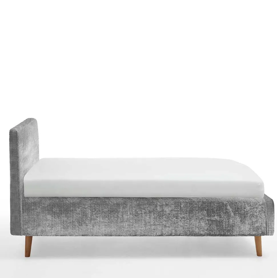 Stauraum Polsterbett aus Boucle in Grau - Tasso