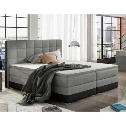 Stauraum Polsterbett in Grau und Schwarz - Surius