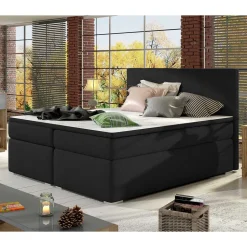 Stauraum Polsterbett in Schwarzbraun - Bevania