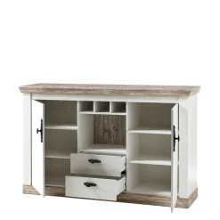 Stauraum Sideboard im Scandi Landhaus Stil Nedita in Weiß