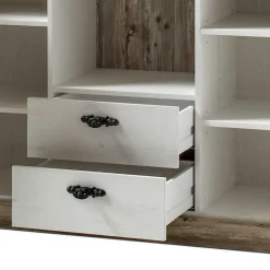 Stauraum Sideboard im Scandi Landhaus Stil Nedita in Weiß