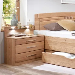Stauraumbett Anlage aus Eiche - Sendician (dreiteilig)
