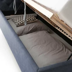 Stauraumbett in Blaugrau & Eiche - Tagma