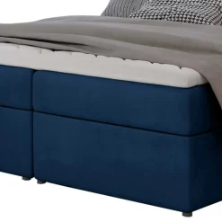 Stauraumbett in Dunkelblau Samtbezug - Sipano