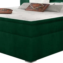 Stauraumbett in Dunkelgrün Veloursbezug - Waruna