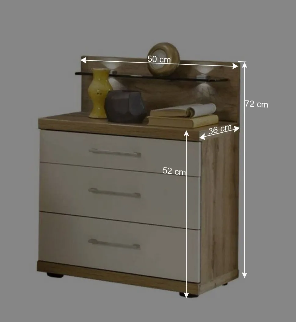 Stauraumbett Neriman und Nachtkommoden Set (dreiteilig)