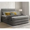 Stauraum-Boxspringbett in Dunkelgrau - Pacet