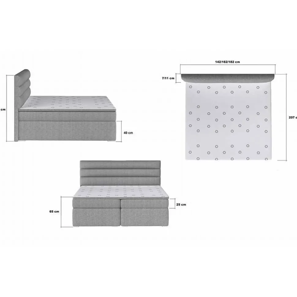 Stauraum-Polsterbett in Hellbraun Samt - Iceline