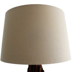 Stehlampe mit Stoffschirm und Treibholz Stele - Duvianco