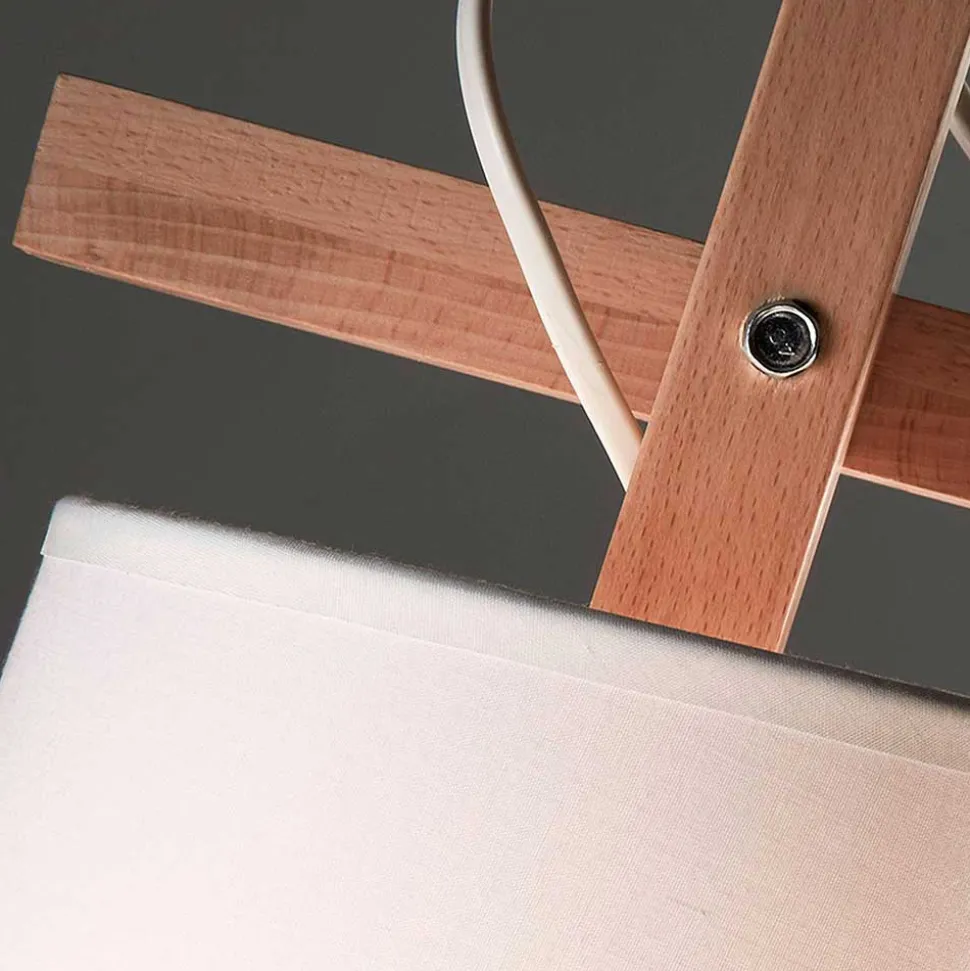 Stehleuchte in Weiß & Buche - Nostalc