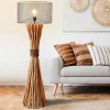 Stehleuchte mit Gitterschirm und Treibholz Fuß - Pamela