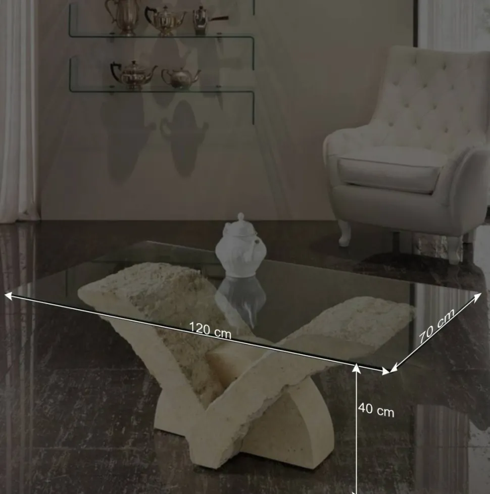 Stein Couchtisch Reading im mediterranen Design