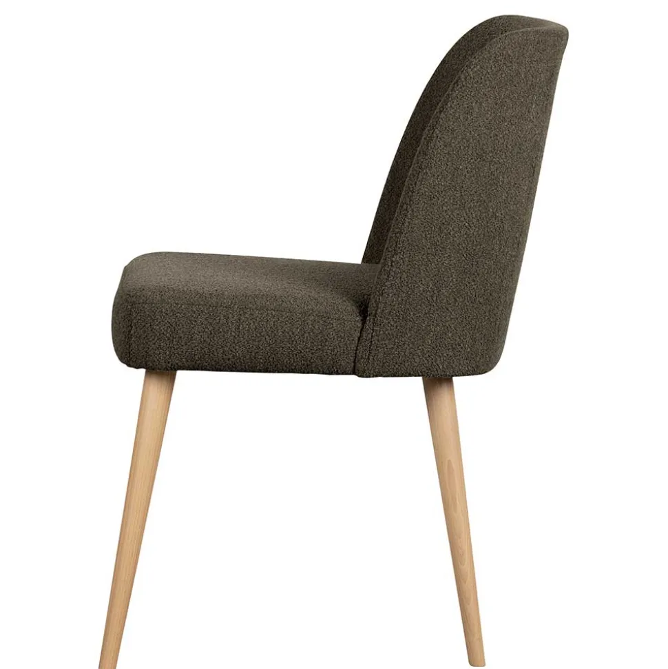 Stühle aus braunem Boucle Stoff - Convilla (2er Set)