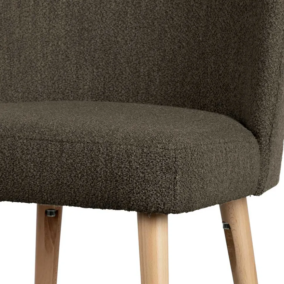 Stühle aus braunem Boucle Stoff - Convilla (2er Set)
