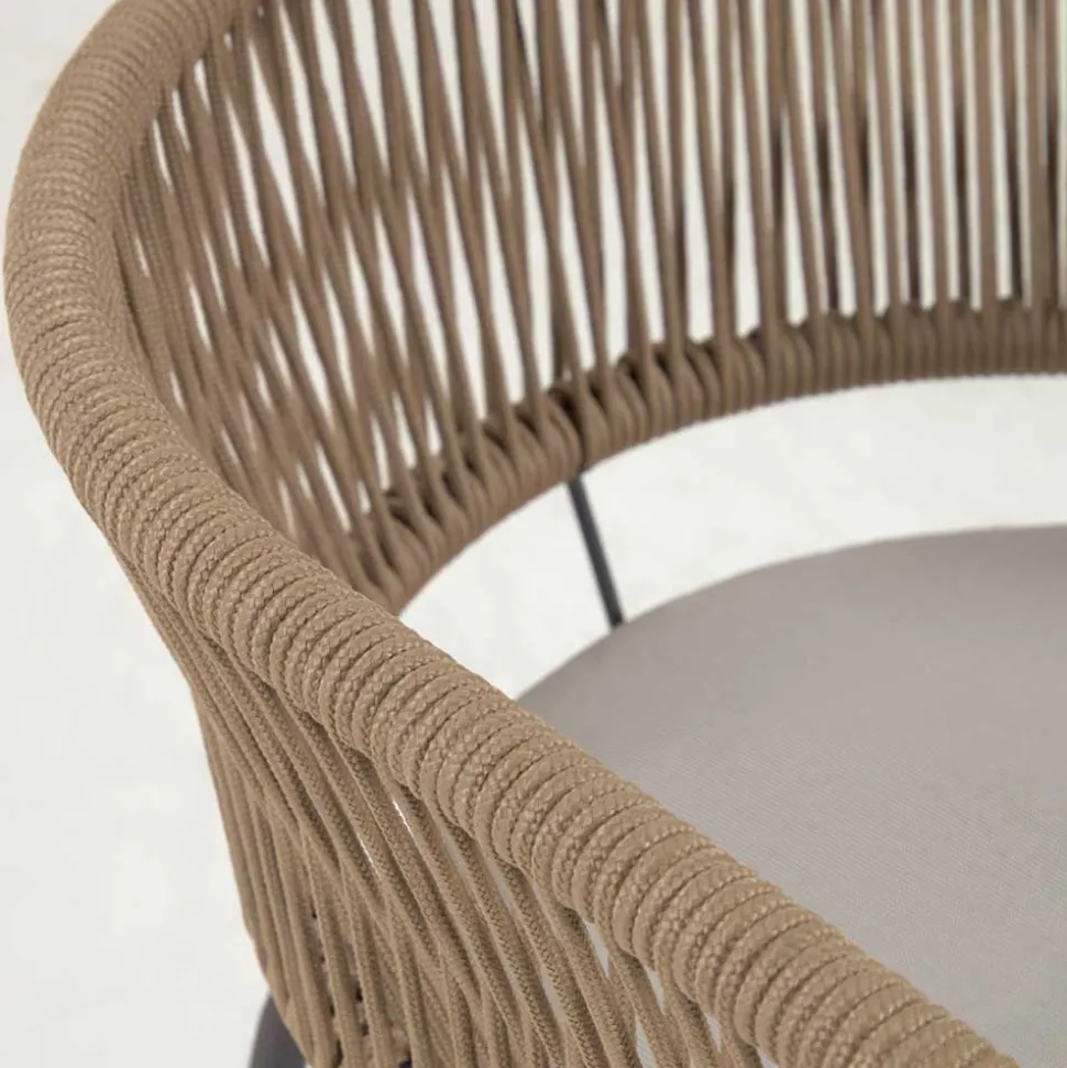 Stühle aus Kordelgeflecht Beige - Wanisha (4er Set)