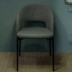 Stühle aus Strukturstoff Grau - Makimona (2er Set)