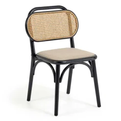 Stühle aus Ulme & Rattan & Stoff - Boxtan (2er Set)