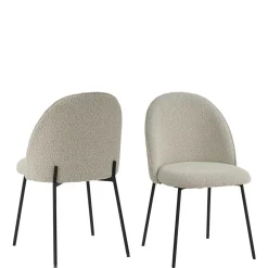 Stühle in Beigegrau mit Schwarz - Facanella (2er Set)