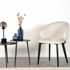 Stühle in Cremeweiß Struktursamt - Levetreal (2er Set)