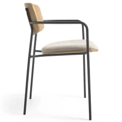 Stühle in Eiche & Beige & Schwarz - Salute (4er Set)