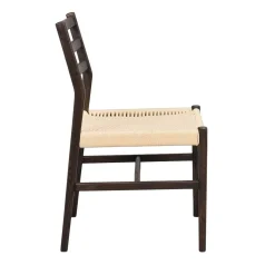 Stühle in Eiche Dunkel und Beige - Sabina (2er Set)