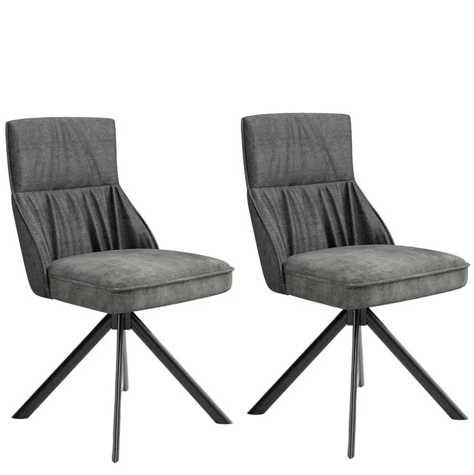Stühle mit Federkern in Anthrazit - Markos (2er Set)