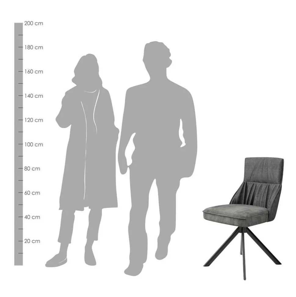 Stühle mit Federkern in Anthrazit - Markos (2er Set)