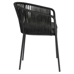 Stühle mit Kordelgeflecht in Schwarz - Gesdana (4er Set)